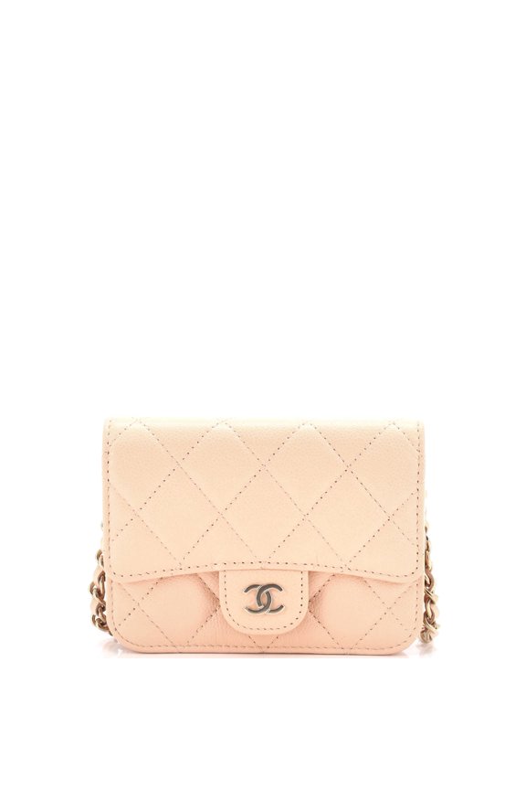 Pre-Owned Classic Flap Clutch with Chain Quilted Caviar Small By Rebag