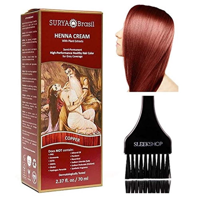 Crema de HENNA Surya Brasil Para Teñir El Cabello Con Extractos De Plantas De Cobre