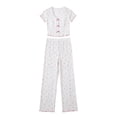 thumbnail image 5 of MEZZALL Women Pajama Short Sleeve Sleepwear With Heart Print Neck Top And Long Pants Loungewear Two Piece Outfit Relaxed Fit Pjs, 5 of 5