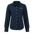 thumbnail image 2 of Women's Cutter & Buck Navy Seattle Seahawks  Advantage Eco Soft Pique Tri-Blend Long Sleeve Button-Up Shirt, 2 of 3