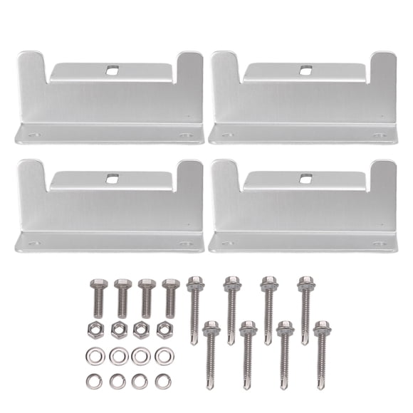 Juego de 4 soportes de montaje para paneles solares en Z de aleación de aluminio de alta resistencia para coches, caravanas, yates y barcos.