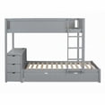thumbnail image 6 of Twin Size Wood Platform Bed Frame with Storage and Desk, Gray (No Box Spring Needed), 6 of 20