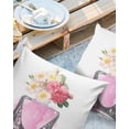 thumbnail image 2 of Pack of 2 Outdoor Pillow Covers, Watercolor Flowers Perfume Bottle Waterproof Square Throw Pillowcase Cushion Decorative Pillow Covers for Couch Patio Tent, 18x18 in, 2 of 6