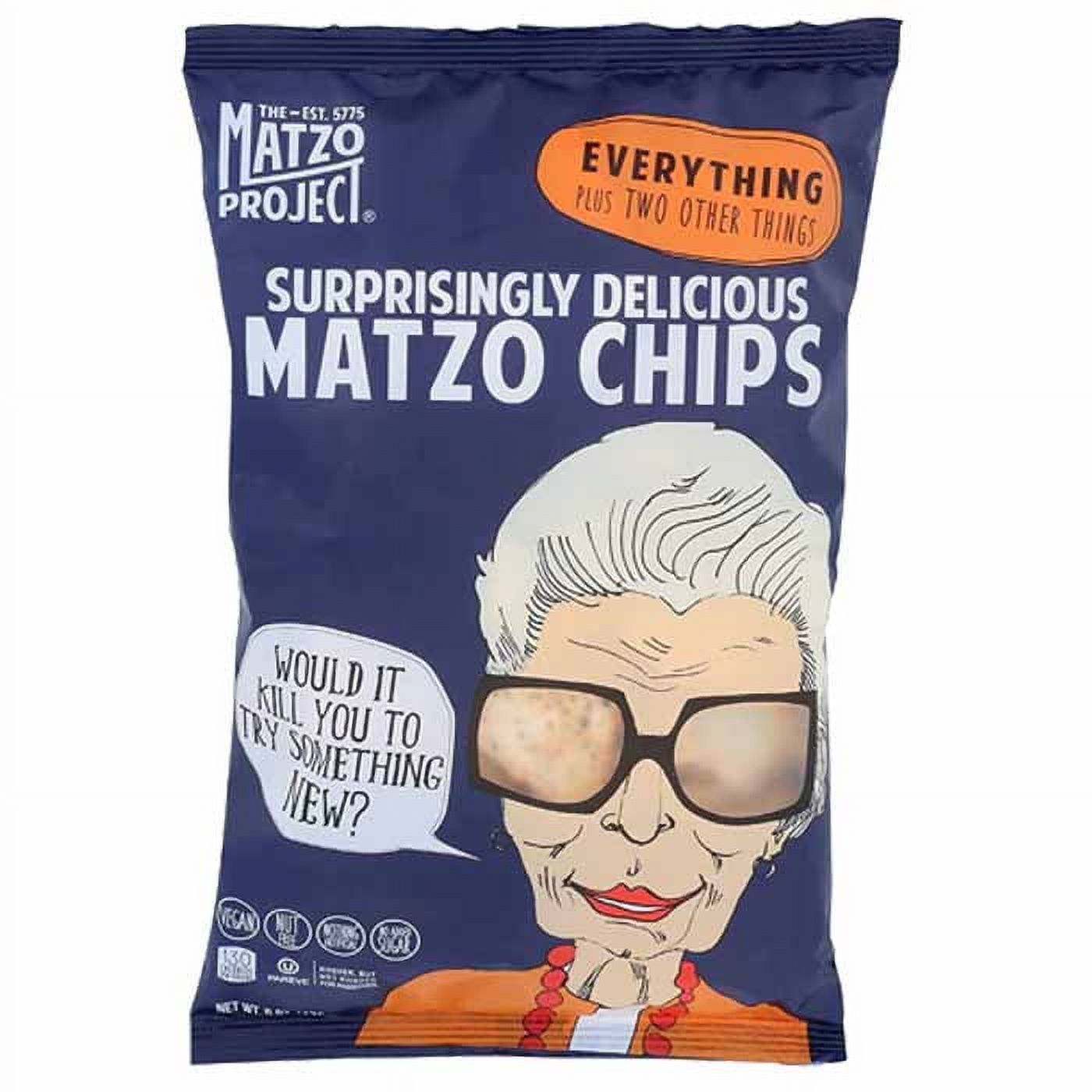 The Matzo Project Matzo Chips, Salted, Kosher, Vegan, Nut-Free, No Trans Fat, Nothing Artificial, 6 oz