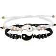 thumbnail image 1 of 2/4pcs Tai Chi Yin Yang Couple Bracelets Necklaces Set Pendant Adjustable Braid Chain Bracelet Matching Lover Bracelets Choker, 1 of 5