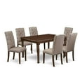 thumbnail image 2 of East West Furniture Dover 7-piece Wood Dining Table Set in Mahogany, 2 of 6