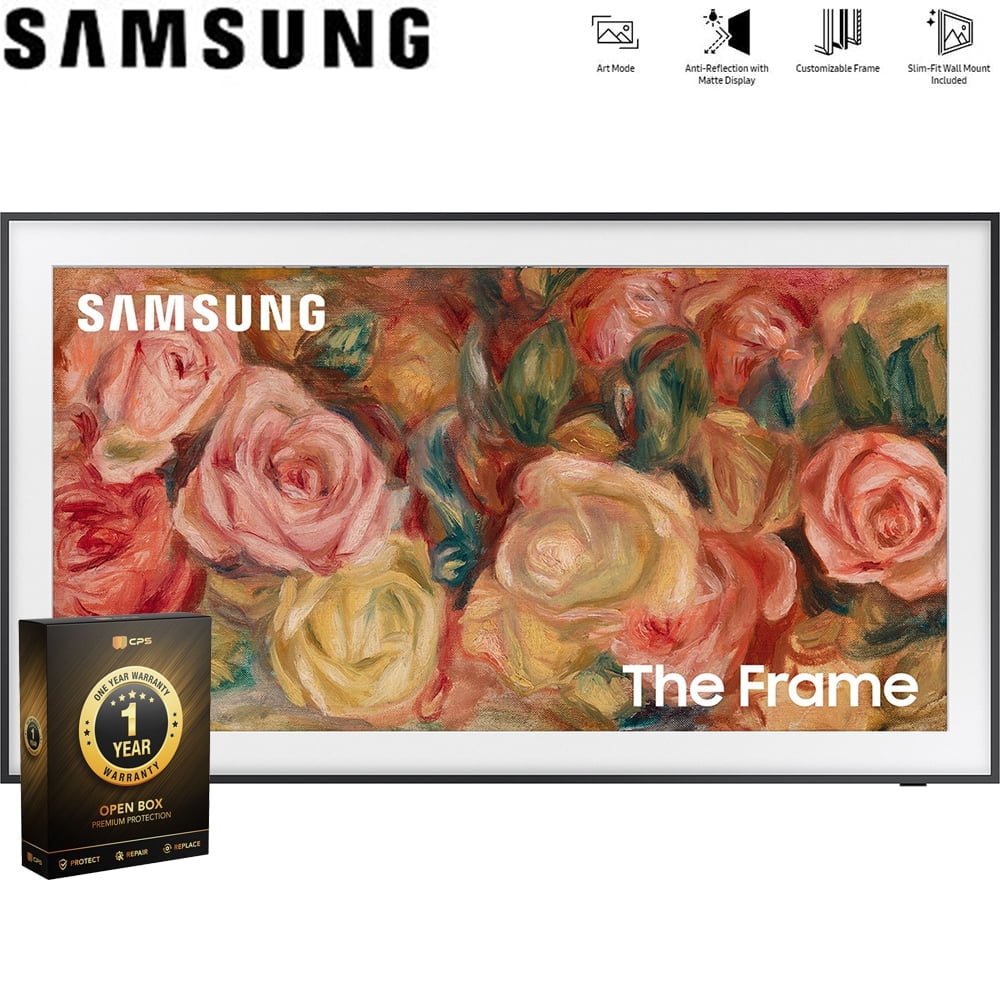 Open Box Samsung QN55LS03DAFXZA 55 inch The Frame QLED 4K Smart TV 2024 with 1 Year CPS Premium Warranty Pack