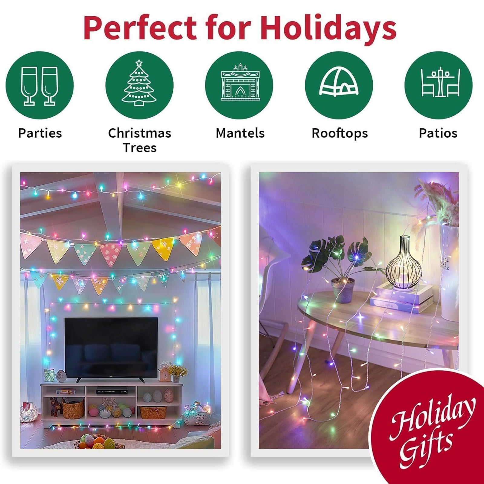 165FT 500 LED String Lights, Pastel Multicolor (Light Green/Warm White/Pink/Light Blue/Purple) Fairy Lights Plug in, 16 Modes Transparent Wire, 3m Power Cord, 29V Low Voltage for Indoor Outdoor Decor