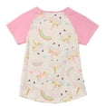 thumbnail image 2 of Little Girl Kids Kids Unicorn Polka Dot Rainbow Raglan Shirt Top Tee T-Shirt Pink 2T XS (201345), 2 of 2