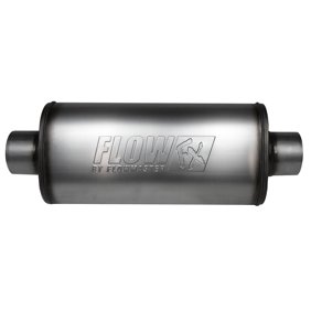 Flowmaster 74151 FlowFX كاتم صوت 3.5 بوصة مدخل/مخرج مركزي - صوت معتدل 409 من الفولاذ المقاوم للصدأ
