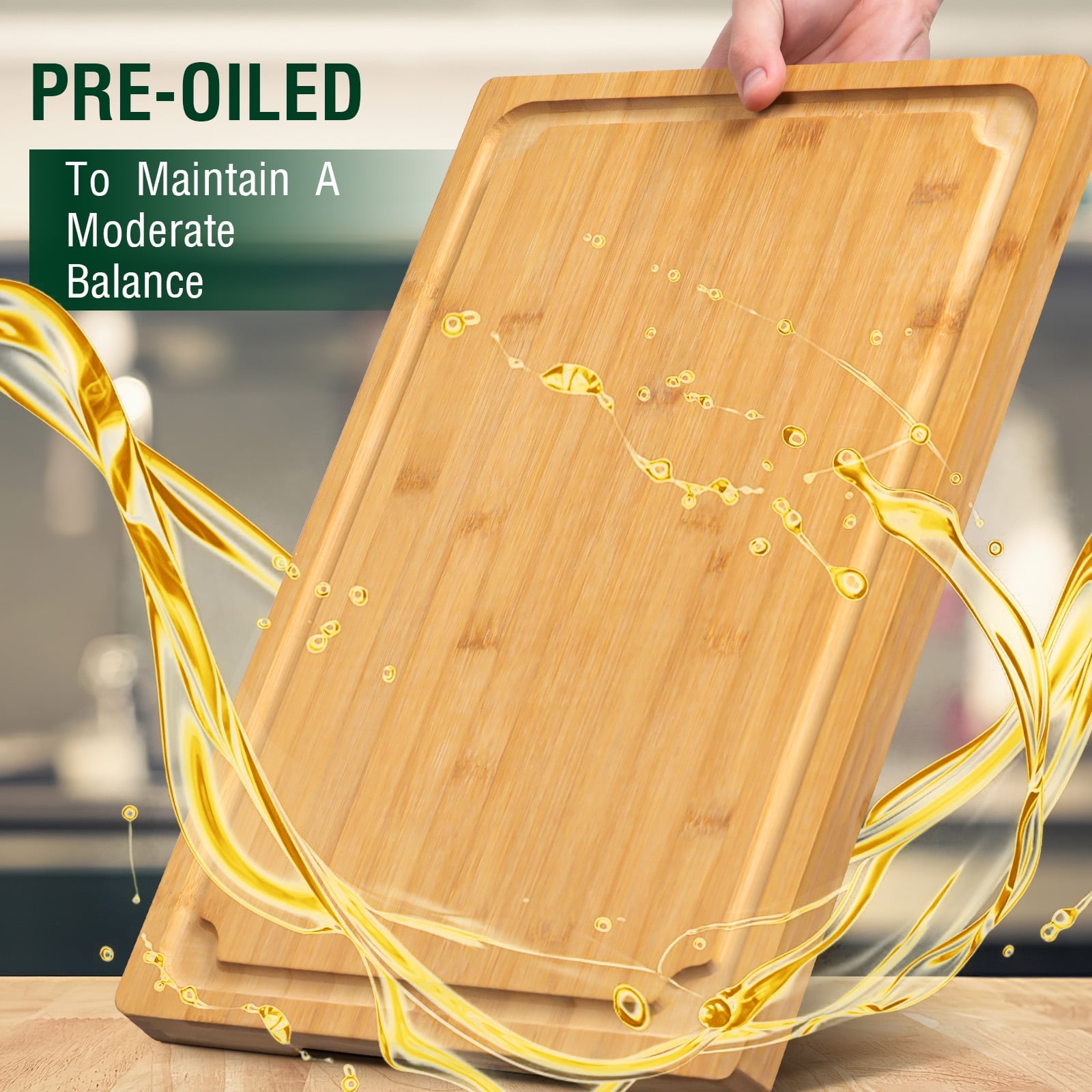 Empune 36 x 24 Extra Large Bamboo Cutting Board, Wooden Chopping Board for Kitchen, Stove Top Cover Large Charcuterie Board, Over the Sink Cutting Board, 5XL