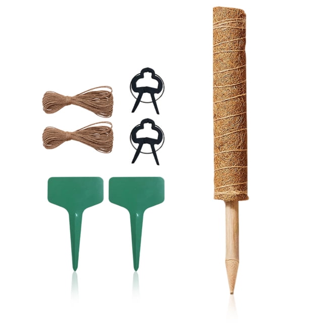 Postes de soporte vegetal para plantas en macetas interiores al aire libre.Coconut Palm Moss Plantas Cultivar Soporte Pole Plant Staca Trough Stick String Strings Casa Jardinería Dentro de Yard Balcón Inevent HA010386-00B