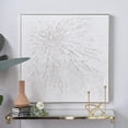 thumbnail image 3 of CosmoLiving by Cosmopolitan White Canvas Starburst Abstract Metallic Living Room Framed Wall Art with Silver Foil Accents, 39" x 2" x 39", 3 of 16