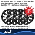 thumbnail image 4 of Coast To Coast IWCIMP433BLK Wheel Skin; IMPOSTOR ®; 17 Inch; 5 V Spokes; Snap-On; Painted; Gloss Black; ABS Plastic; Set Of 4, 4 of 6