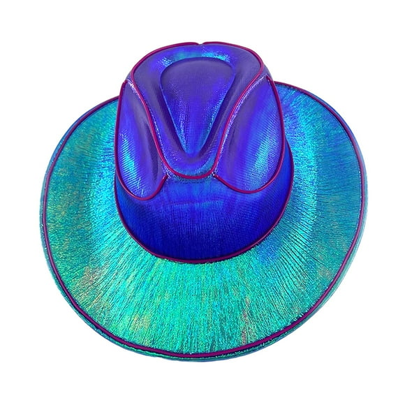 HUANLEDASH Cowgirl Hat Wireless Disco Luminous Colorful LED Glowing Light Bar Cap Unisex Hip Hop Style Bachelorette Party Supplies Flashing Neon Western Cowboy Hat