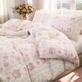 thumbnail image 2 of Duvet Cover - 100% Cotton Reversible Floral Duvet Cover Set with Zipper Closure, 3 Pieces Soft & Breathable Pink Aesthetic Bedding Set, 2 of 5