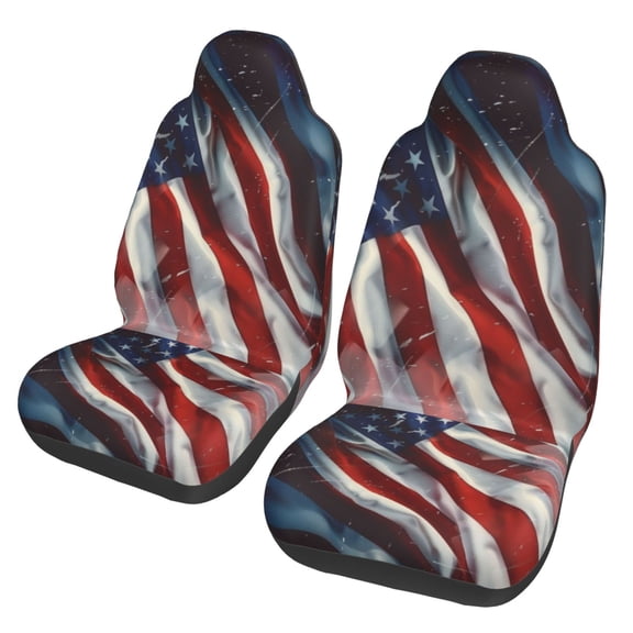 KAKALAD Original American Flag Usa Patriotic 06 Car Accessories Seat Covers Set Vehicle Seat Covers Universal Front Seats Protector 2 Pcs