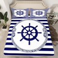 thumbnail image 2 of Erosebridal Blue Rudder Full Sheet Sets,Stripes Bedding Sets Full Size，Ocean Bedroom Decor,Lightweight,4 Pieces, 2 of 7