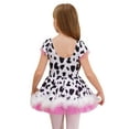 thumbnail image 3 of Ocealan Big Girls Princess Cow Printed Dance Dress School Party Ballet Dancewear BlacK White 10, 3 of 7