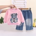 thumbnail image 4 of LvhaoGJOB Little Kids Girls 2-Piece Outfit Set - Multi-Pocket, Fleece Lined, Elastic Waist, 4 of 6
