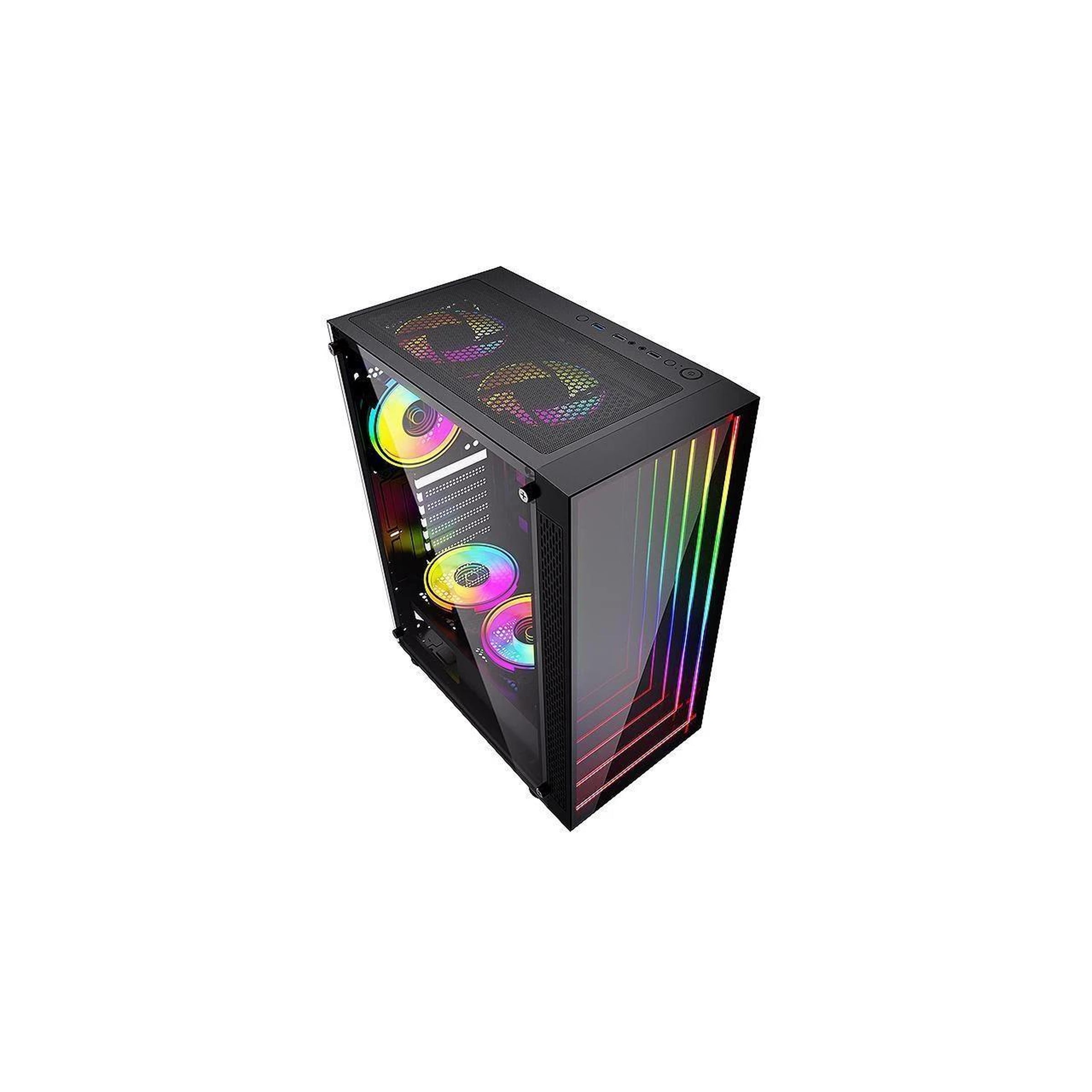Bgears B-Optillusion Mid Tower ATX Glass Mirror LED Black Optical Illusion PC Ga