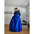 thumbnail image 2 of Womens Royal Blue Taffeta Pleated Maxi Skirt with Two Pockets Elegant & Comfortable for Any Occasion, 2 of 4