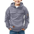 thumbnail image 2 of Youth Athletic Quarter Zip Pullover Hoodie for Boys Long Sleeve Casual Outdoor Sports Sweatshirt, 2 of 6
