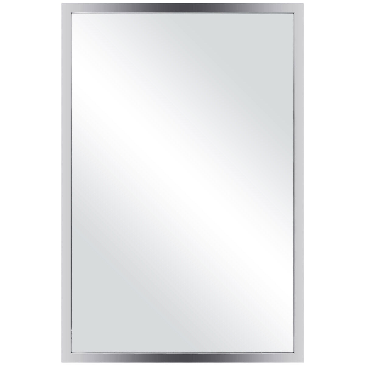 24 X 36 Large Rectangular Wall Mirror Stainless Steel Frame Floating Glass