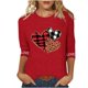 thumbnail image 2 of Xuyuer Ladies' Printed Round Neck Three Quarter Sleeve Loose T-Shirt, Casual Spring Top for Everyday Wear, Weekend Outings and Seasonal Wardrobe Refresh, 2 of 5
