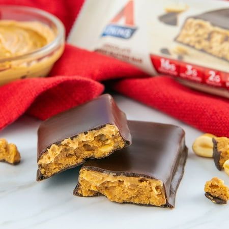 Atkins Chocolate Peanut Butter Protein Meal Bar, High Fiber, Low Sugar, Meal Replacement, Keto Friendly, 6/8 Packs