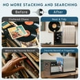 thumbnail image 6 of Vinyl Record Storage Holder, Expandable Record Storage Rack with Adjustable Divider, 60-120 LP Album Storage for Vinyl Records, Magazine Holder, Rustic Brown, 6 of 7