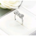 thumbnail image 5 of Bow Ring For Women Electroplated Platinum Copper Bowknot Ring With Zircon Inlay Fashion Jewelry Elegant Choice, 5 of 5