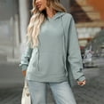 thumbnail image 6 of ManxiVoo Women's Waffle Knit Hoodie Long Sleeve Pullover with Pocket Casual Oversized Top XL Size, 6 of 7