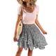 thumbnail image 2 of Minnieouse deportiva de cintura alta para mujer, faldas holgadas elásticas plisadas de poliéster para senderismo en la playa para banquete de Prendas para la parte inferior del cuerpo Gris S, 2 of 6