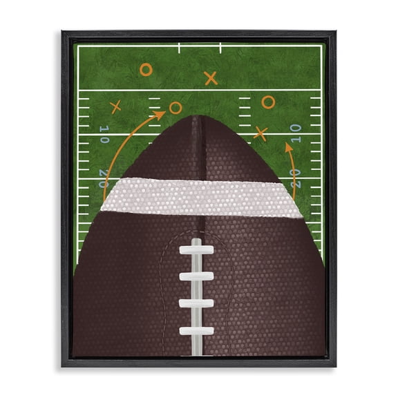 Stupell Industries Eclectic Football Field Tactics Black Floating Frame Canvas Art, 17 x 21, by Jennifer Stith