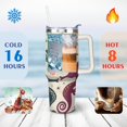 thumbnail image 4 of 40oz Ocean Cute SeaHorse Stainless Steel Flip Straw Tumbler Spill Proof Travel Cup Double Wall Vacuum Insulated Coffee Mug with Top Handle, 4 of 6