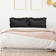 thumbnail image 6 of PiccoCasa 2Pcs Satin Pillowcase Pillowcases Ruffled Pillowcases Pillow Shams, King Black, 6 of 8