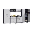 thumbnail image 6 of IKIMI 6-Piece Garage Storage Cabinet Set, Heavy Duty Metal Garage Cabinets System Workshop Set with 2* Tall Tool Cabinets+ 2 * Wall Mounted Cabinet+ 2 * Tool Cabinet with Wheels, Gray, 6 of 7
