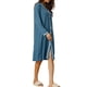 thumbnail image 4 of VESTIDO DE PIJAMA Botón Abajo de Manga Larga para Mujeres INSPIRE CHIC S Azul, 4 of 6