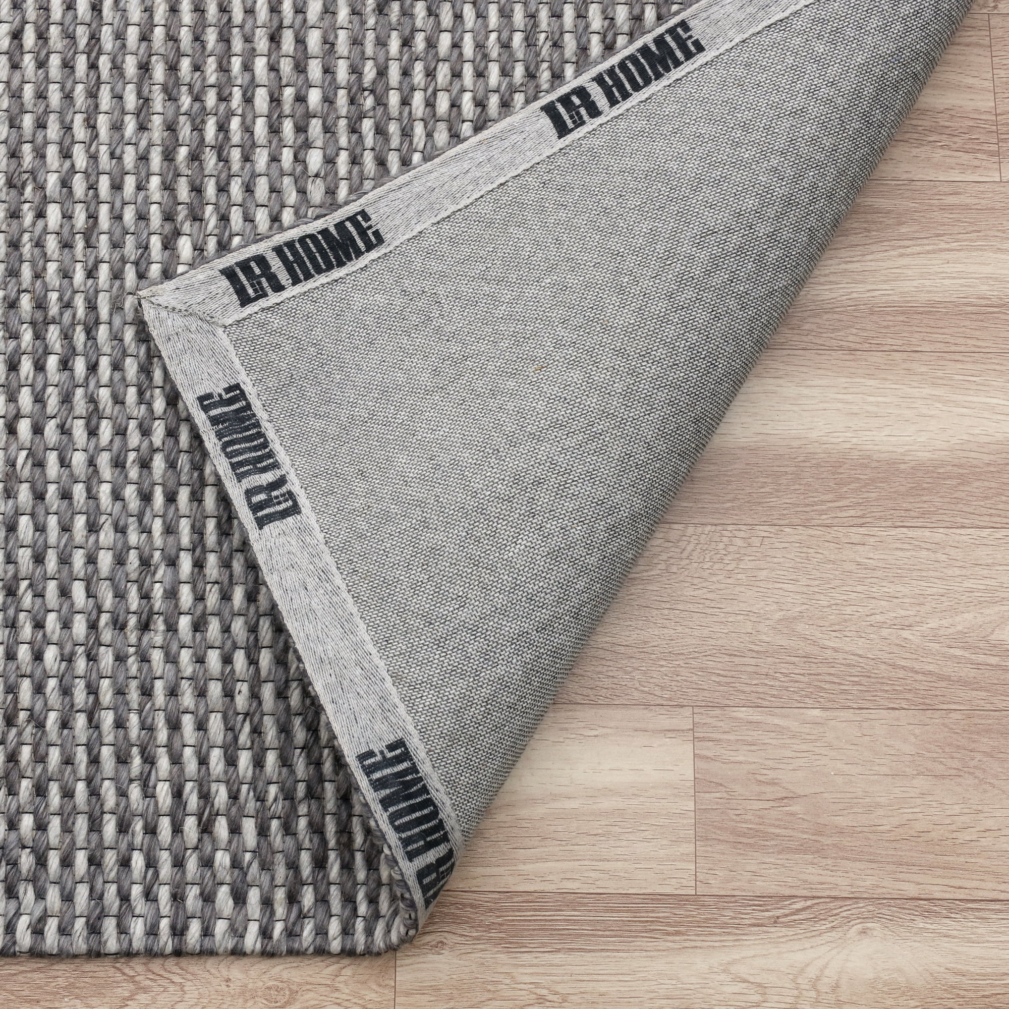 Ox Bay Asane 7'9" x 9'9" Gray/Silver Striped Wool Indoor Area Rug