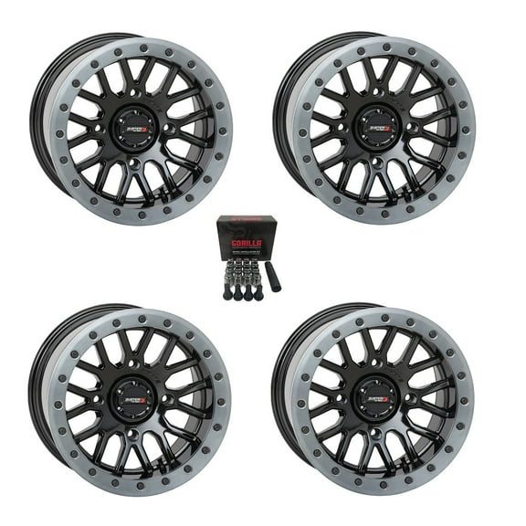 System 3 SB-9 Beadlock 15" Wheels Gloss Black  10mm Polaris RZR 1000 XP / Ranger XP 900/1000