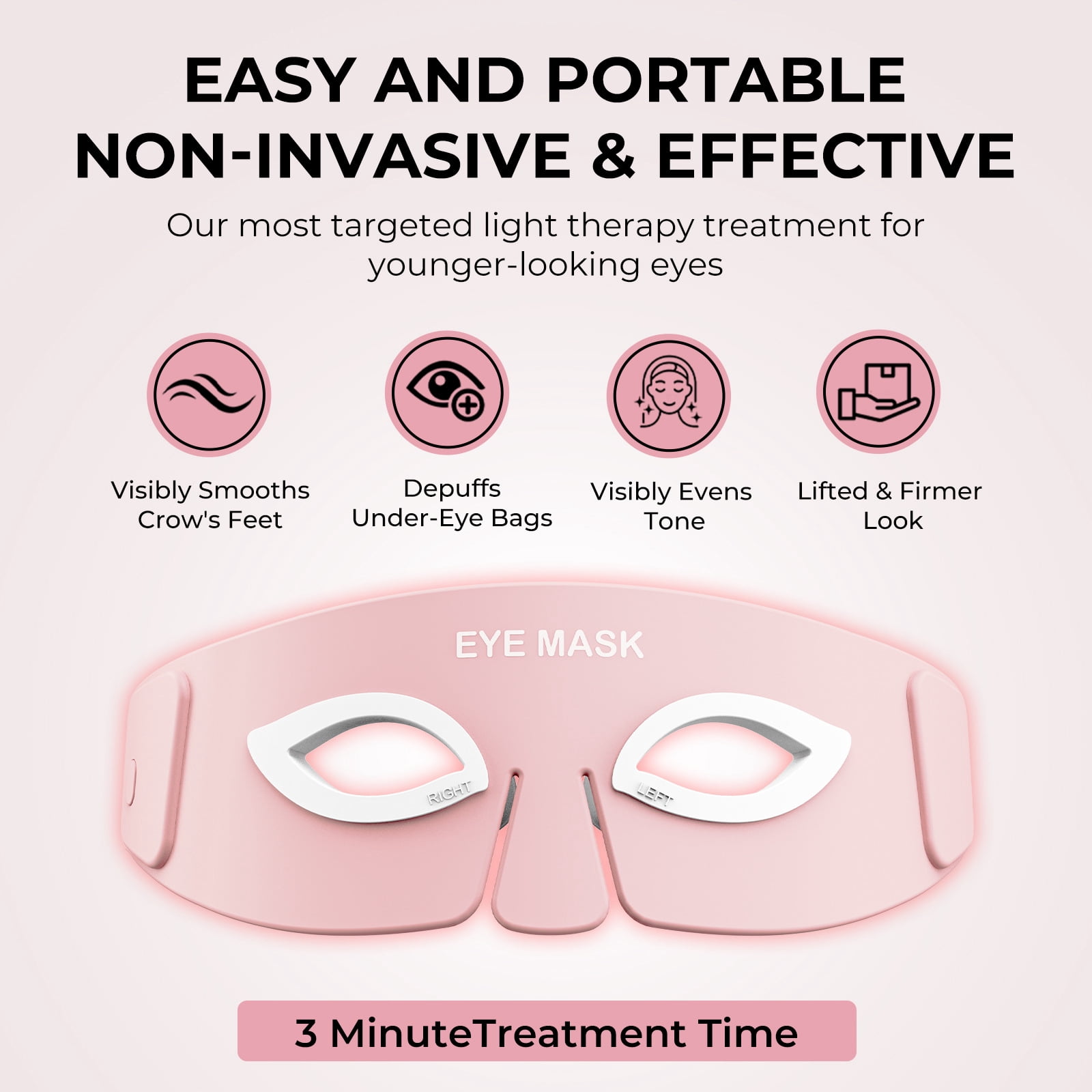 Red Light Therapy Eye Mask, Eye Massager for Dark Circles, Tired Eyes, Eye Wrinkles & Eye Bags, Soft Silicone for Anti-Aging