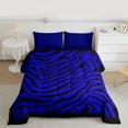 thumbnail image 2 of Feelyou Fashion Zebra Print Full Size Comforter Sets, Blue Lines Abstract Bedding Comforter Set, Teens Kids Boys Girls Reversible Bedding Sets, Ultra Soft Bedroom Decor, 3-Piece, 2 of 8