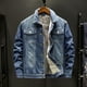 thumbnail image 2 of Chaquetas de Mezclilla Prendas de Vestir Para Hombres Chaqueta de Mezclilla Casual Y Abrigo de Chaqueta de Terciopelo Con Cuello Alto Y Un Solo Pecho Odeerbi ODB-4, 2 of 6