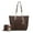 Brown, variant on Ximena Vegan Leather Women's Tote Bag & Wristlet Wallet, Classy Shoulder Purse Handbag by Mia K - Taupe