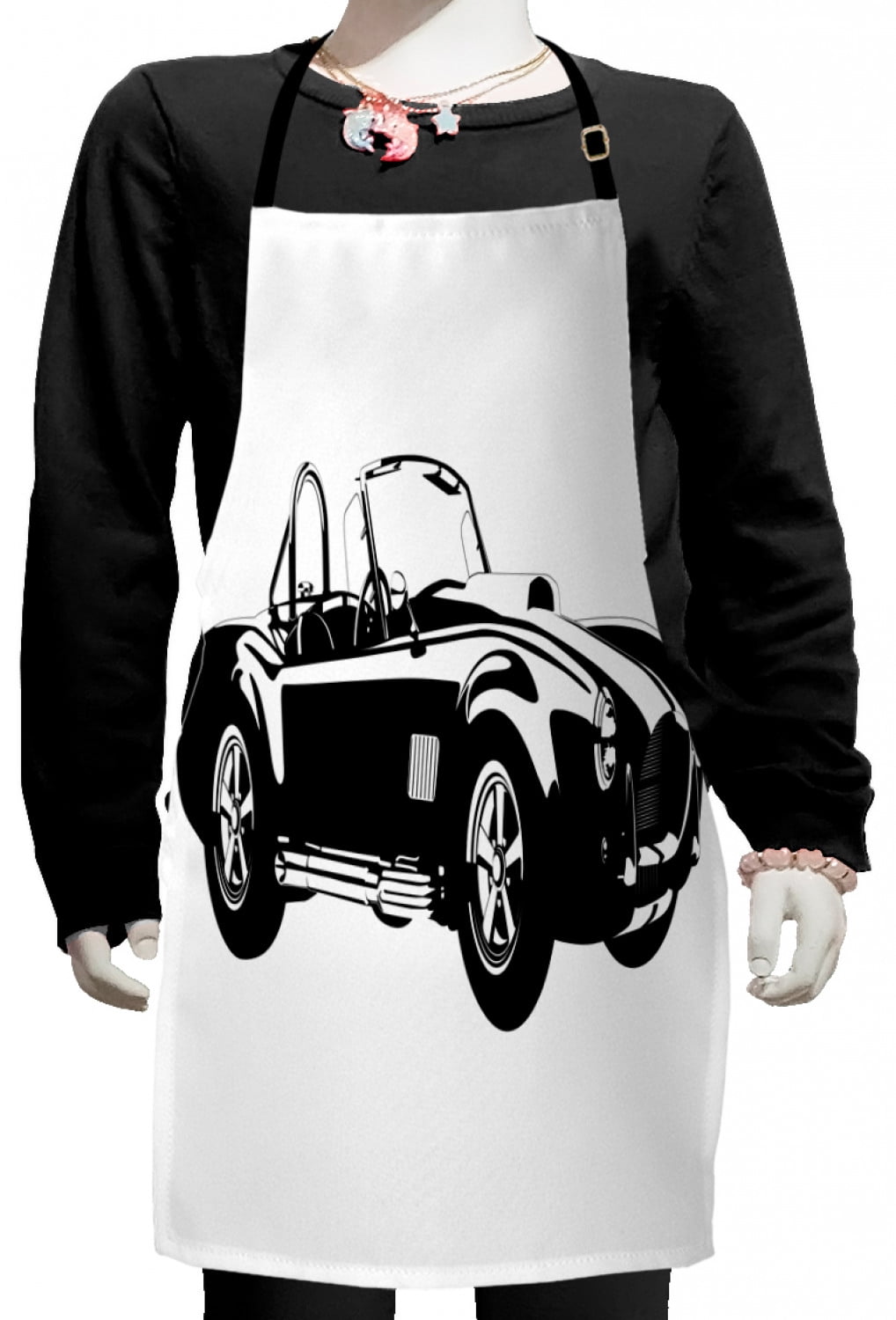 Cars Kids Apron, Silhouette Classic Sport Car Ac Cobra Roadster American  Antique Engine Autosport, Boys Girls Apron Bib with Adjustable Ties for  Cooking Baking Painting, Black White, by Ambesonne - Walmart.com