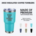 thumbnail image 2 of Personalized Custom Tumbler 30oz Stainless Steel Coffee Cup with Lid & Straw Double Wall Insulated Tumbler with Colorful Text Logo Photo, 2 of 5