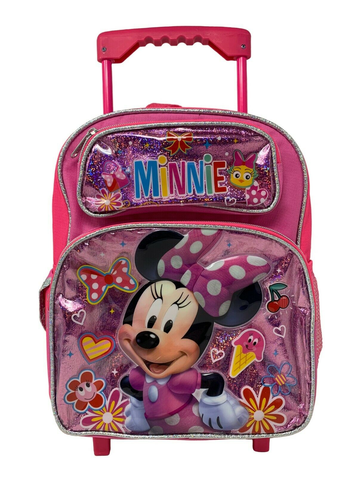 Disney Minnie Mouse 12" Small Toddler Shine Pink School Rolling/Roller