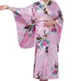 thumbnail image 1 of Jumpingount Kimono largo de satén japonés para mujer y niña, Yukata, foto, disfraz de Cosplay Disfraces de disfraces rosa, 1 of 6