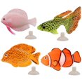 thumbnail image 1 of Aquarium Silicone Fake Fish Fake tropical Fish Plastic Sea Creatures Set Landscape Floating Ornament for Fish Tank Decoration Artificial Fish Aquarium Toy Fish Tank (4 Pieces), 1 of 7